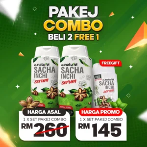 SACHA INCHI SERUM 2 BTL 120ML + 1 SACHA SERUM 70ML PAKEJ COMBO
