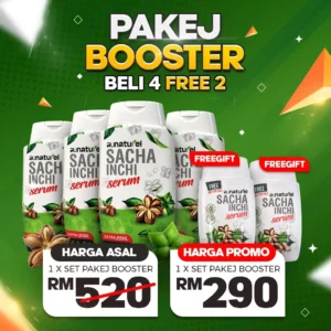 SACHA INCHI SERUM 4 BTL 120ML + 2 SACHA SERUM 70ML PAKEJ BOOSTER